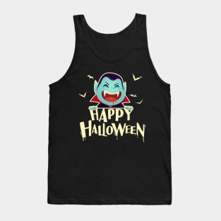 Vampire Scary and Spooky Happy Halloween Funny Graphic Tank Top